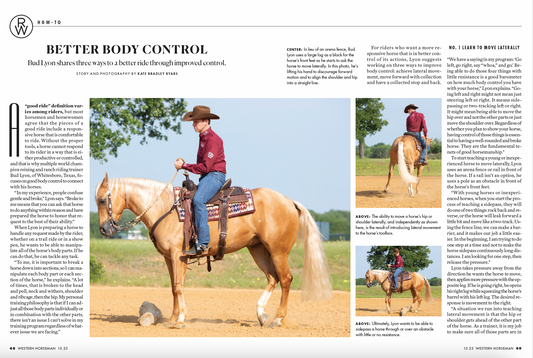 Western Horseman Magazine - "How-To: Better Body Control"